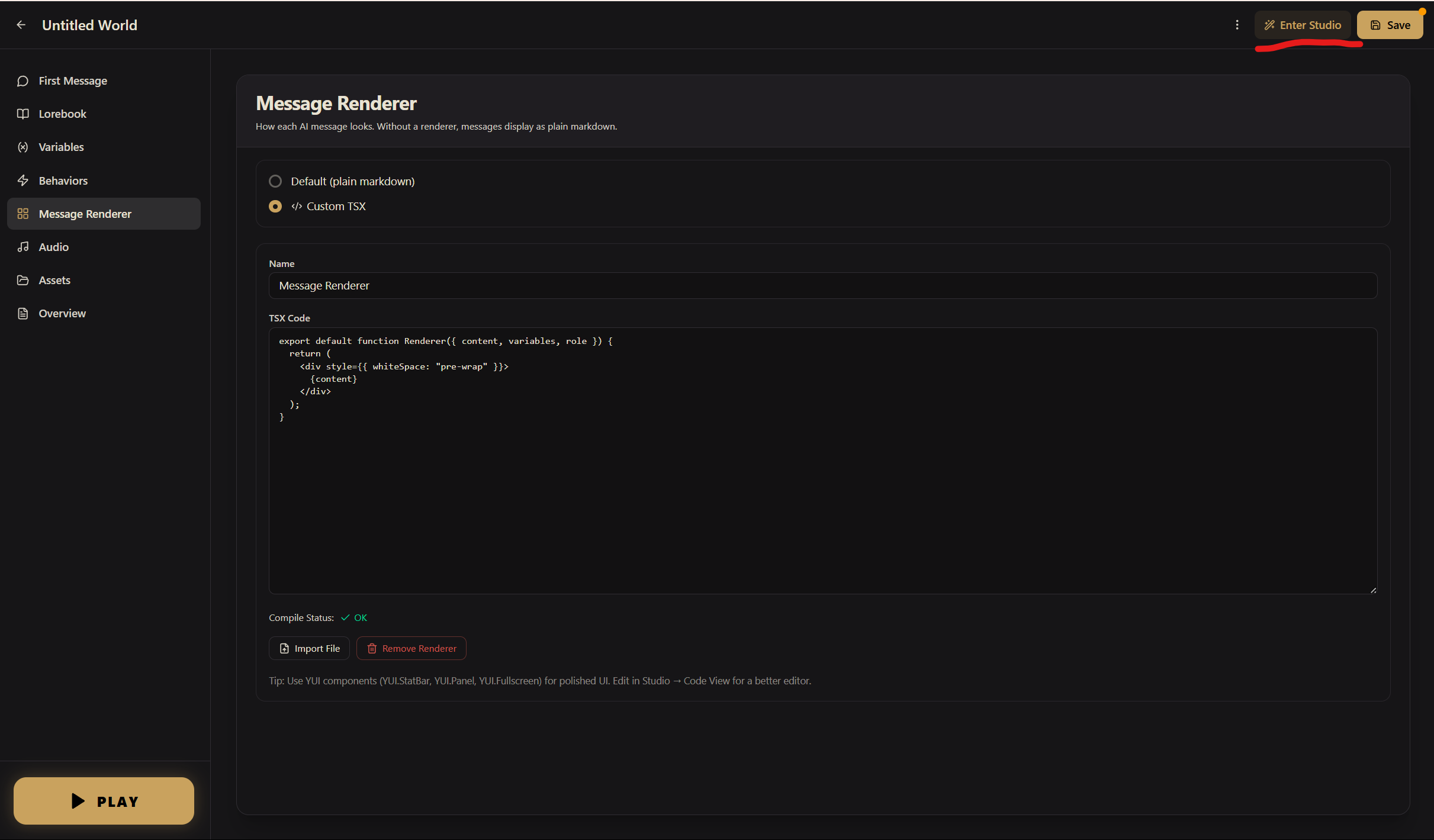 消息渲染器编辑