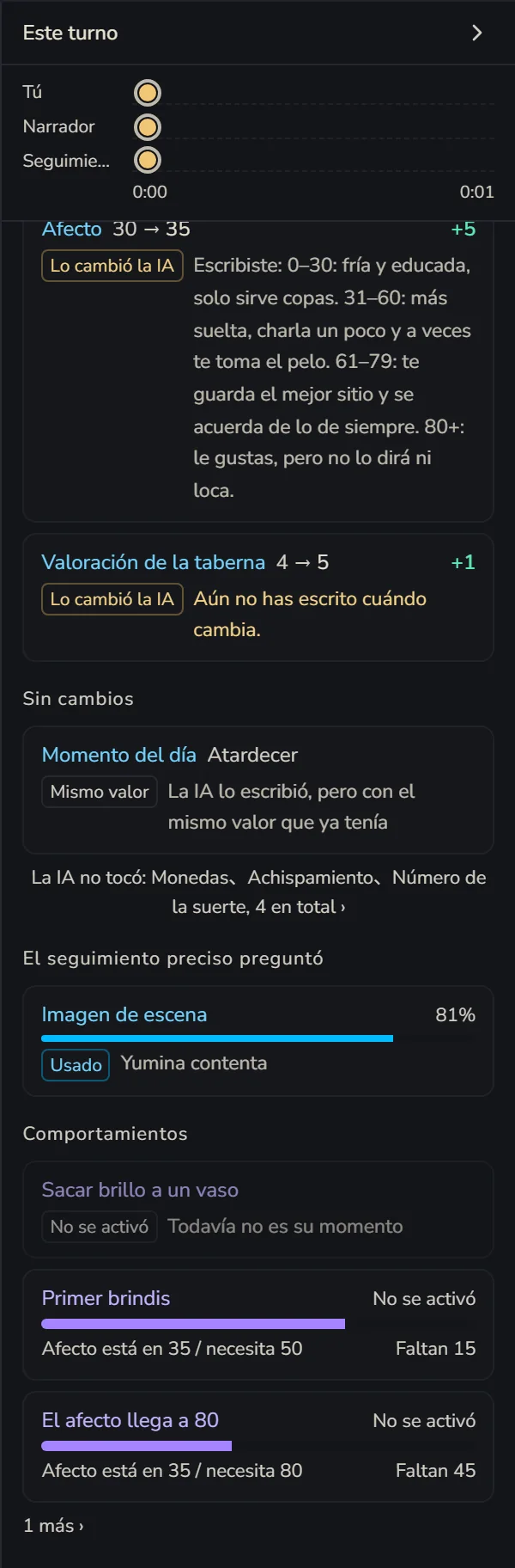Valores que cambiaron y el progreso de los comportamientos
