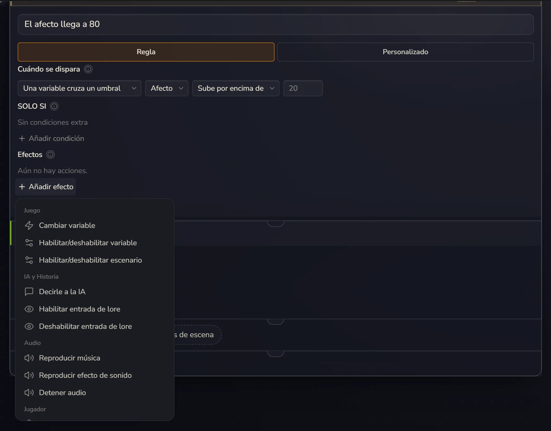 Elegir un efecto