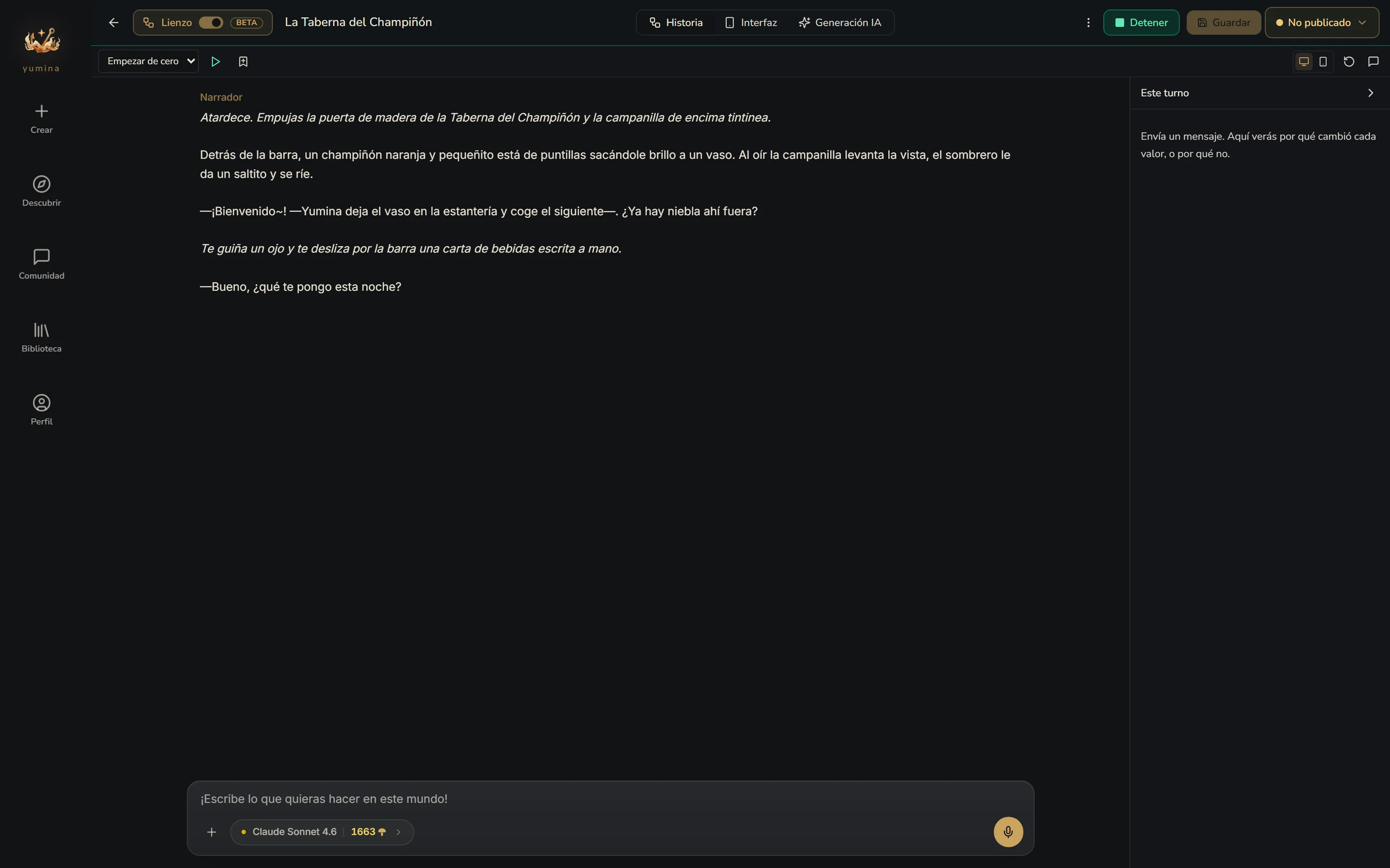 Probando la carta